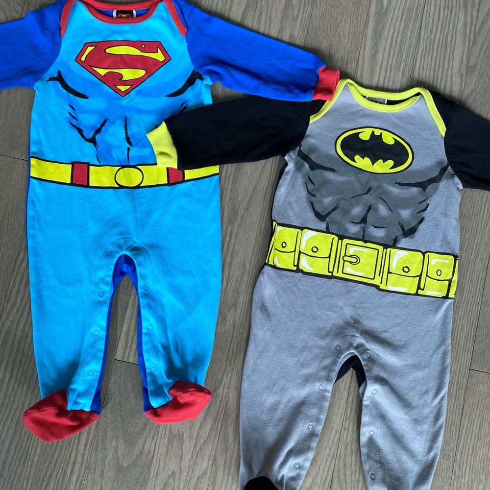 DC Superhero baby sleepers set - Superman & Batman